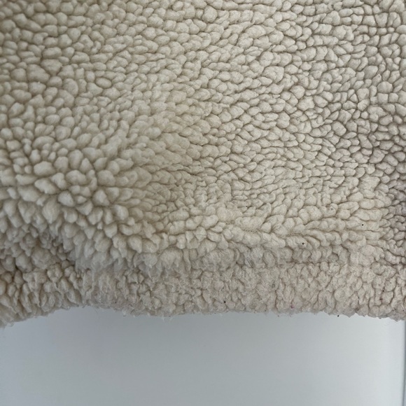 Mini Boden Kids' High Pile Fleece Hooded Jacket, Natural Borg, 6-7 - Picture 7 of 8